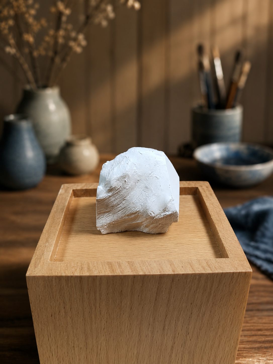 Stone clay base for a miniature mountain