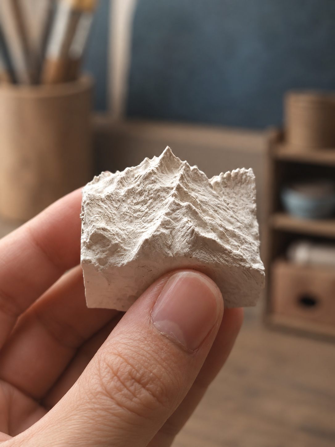 Adjusting the shape of the miniature mountain